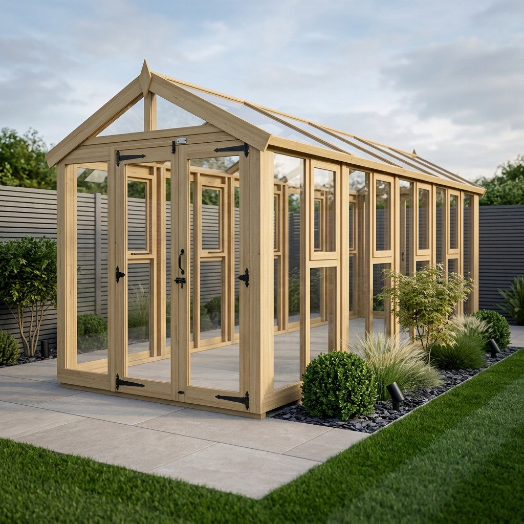Total Sheds 6ft x 20ft Apex Glass Greenhouse - Horticultural Glass - Pressure Treated Timber - UK Manufactured