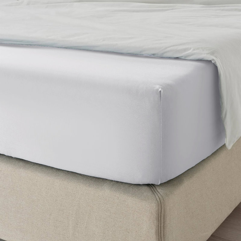 40cm Extra Deep Fitted Sheet – Soft Microfiber, Wrinkle-Free, Cooling, Elastic Corners, Silver, Super King (6')