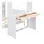 Lit mezzanine simple avec lit autonome, tablettes, bureau et garde-robe - blanc-373898186-373898185