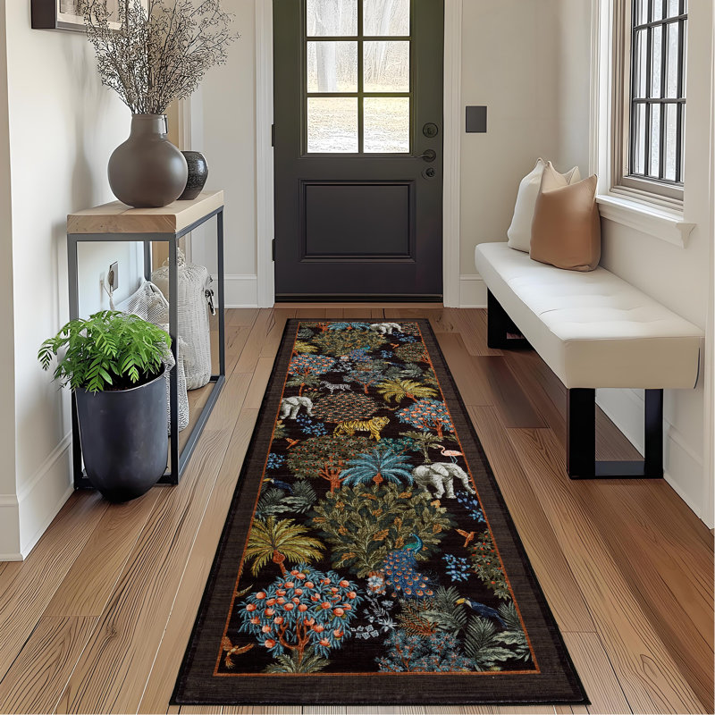 Machine Washable Rug Non-Slip Area Rug Durable Floor Carpet Easy-Cleaning Rug for Living Room Playroom Bedroom