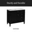 Meuble-lavabo de 36 po avec lavabo supérieur, meuble-lavabo moderne avec 2 tiroirs et tiroir escamotable, meuble-lavabo simple-505863273