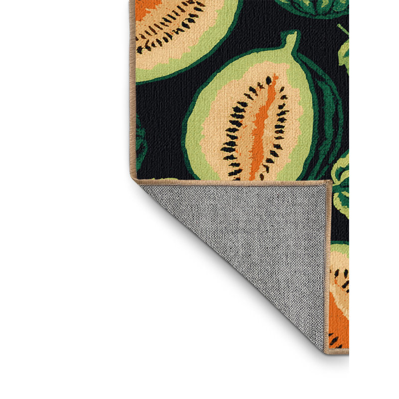  Tapis lavable aux fruits melon Galia, Rond 4 pi