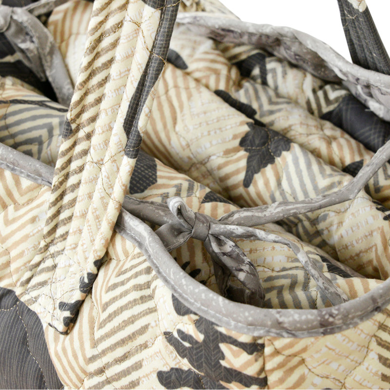 Gray Reversible King Microfiber Quilt Set with Wildlife Design