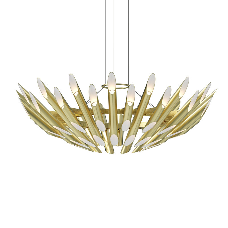 Chimes 60 - Light LED Chandelier, Satin Brass