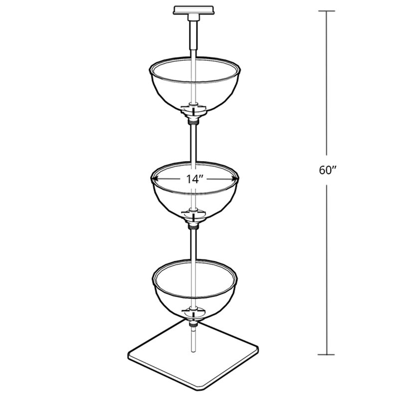 Three-Tiered 14" Bowl Floor Display