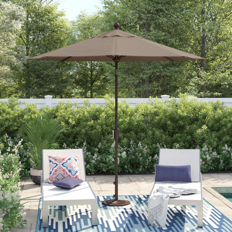 Parasol de marché 90 po Bigsby, 96" H x 90" W x 90" D, Solefin vraiment rouge, Bronze