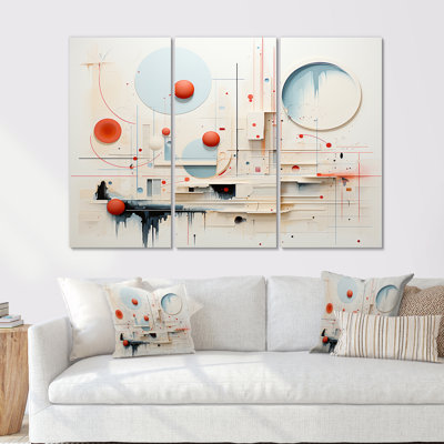 Minimalisme géométrique, encre pastel - ensemble d'art sur toile géométrique