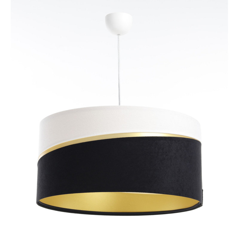 Reppert 1 - Light Drum Pendant, 102cm H x 40cm W x 40cm D, Black/White, White