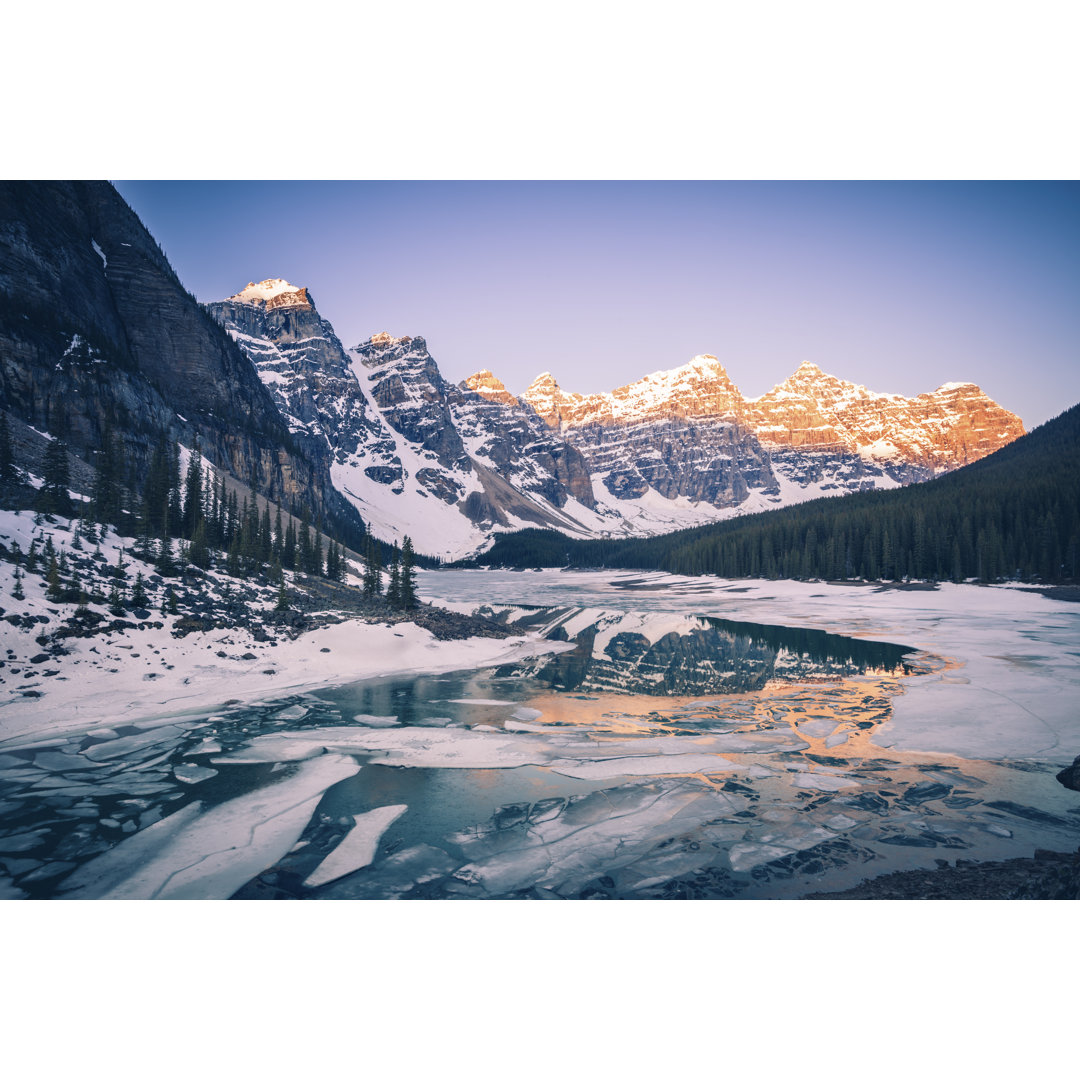 Frozen Moraine Lake - Wrapped Canvas Print