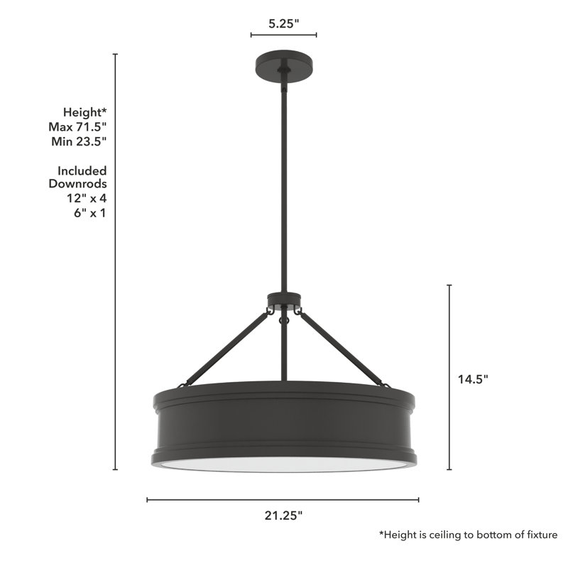 Capshaw 5 Light Pendant 21 Inch Ceiling Light Fixture, Noble Bronze