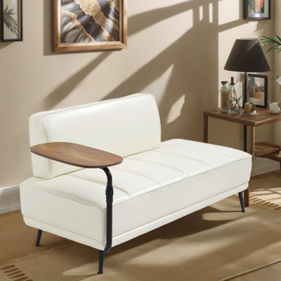 Banc rembourré en similicuir de 54,98 po