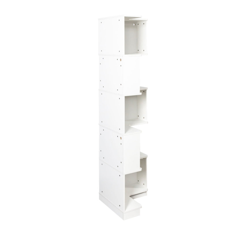 Bibliothèque d'angle avec bibliothèque à 5 niveaux, Blanc