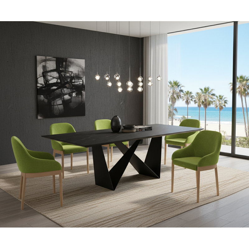 Extendable Metal Base Dining Table