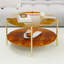 Table basse ronde moderne dorée double couche + verre trempé + rangement et décoration + 32,28 po de diamètre + couleur or-2100850023