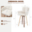 Tabouret de comptoir pivotant rembourré blanc avec pieds en bois courbé-1712728456