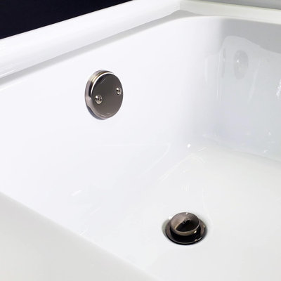 Assemblage de drain de baignoire 22 "en laiton de calibre 17 avec pieds à bout et débordement à 2 trous