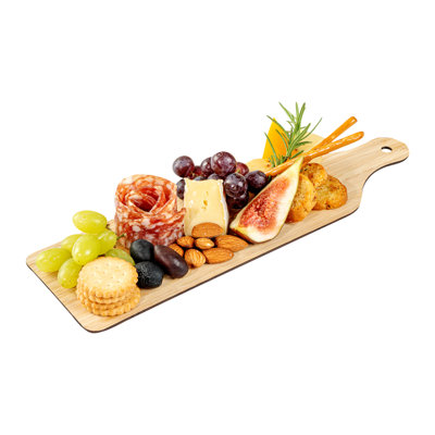 Restaurantware-Nature Tek 11.8 x 3.5 Inch Disposable Cheese Platters, 2 Lightweight Party Serving Trays - Avoids Greasy Messes, Built-In Handle, Bamboo Disposable Charcuterie Boards