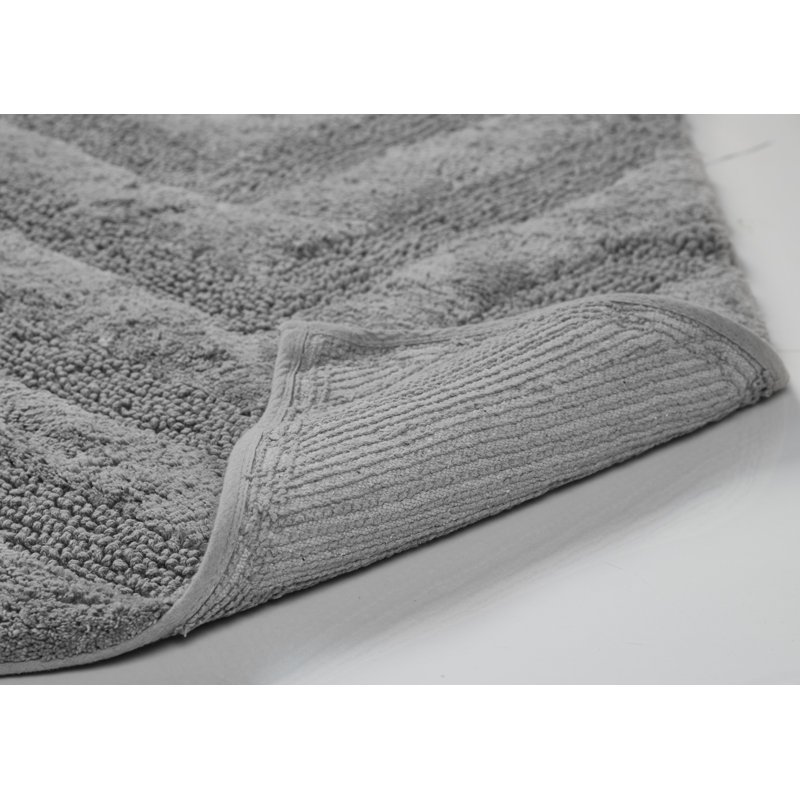 Gray Chevron Pattern Cotton Anti-Skid Bathroom Rug 17" x 24"