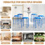 Ensemble de 6 tabourets empilables avec sièges rembourrés, tabourets empilables rembourrés de hauteur standard de 17 pouces avec surface en cuir, tabourets gigognes ronds portables pour la cuisine intérieure / extérieure, couleur assortie, paquet de 6-251541881