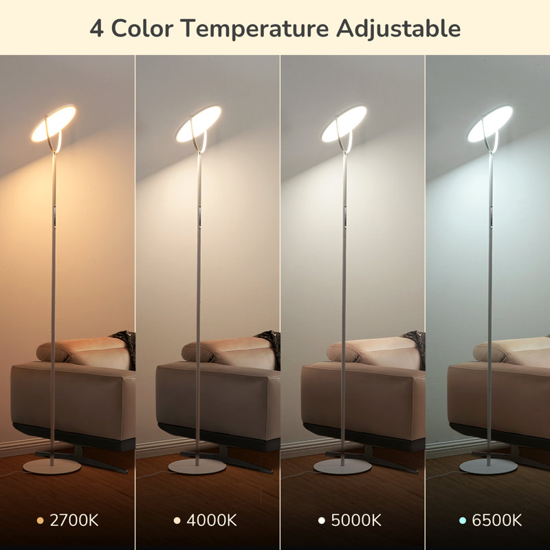 White Adjustable LED Floor Lamp with Flexible Head