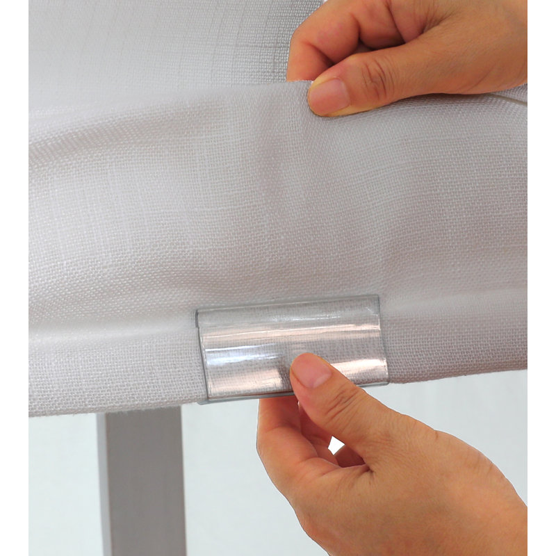Store romain tissé sans cordon Linen Bliss, Blanc, 40"W x 64"L