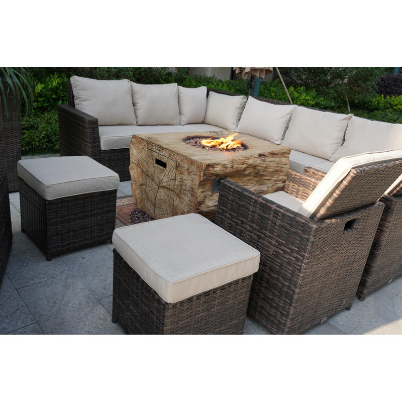 10 - Person Patio Conversation Set with Cushions