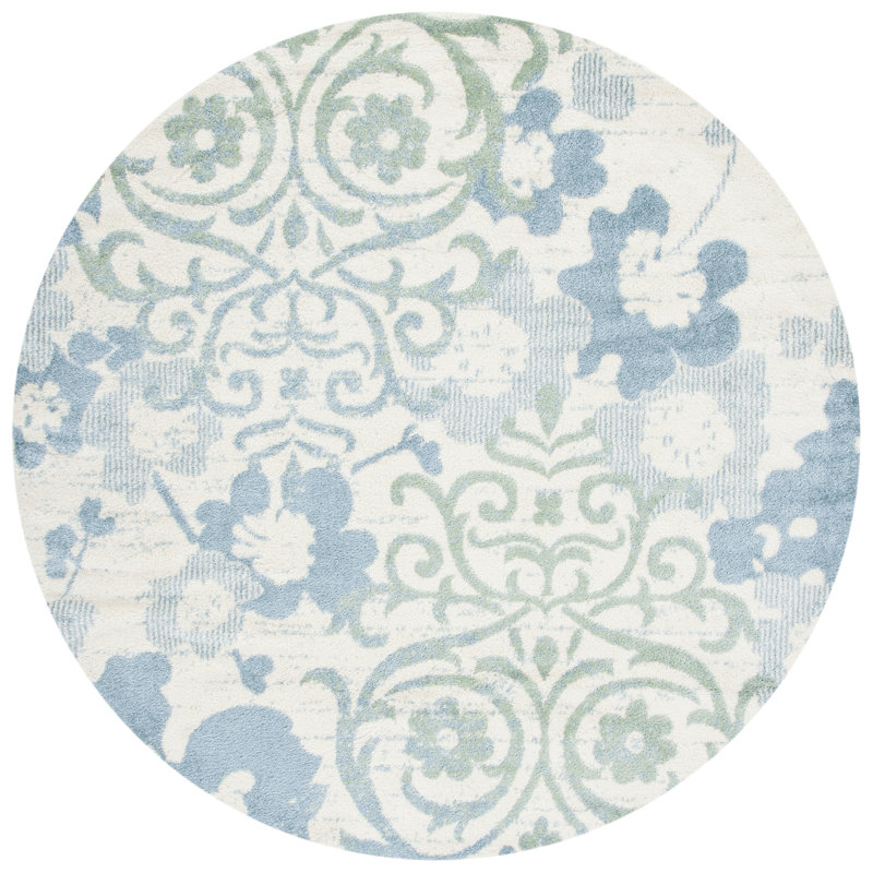 Aleccia Performance Floral Rug, Round 6'7"