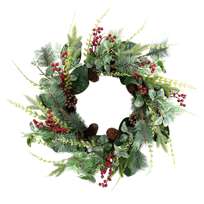 24 " Handmade Foam and Pinecones Wreath