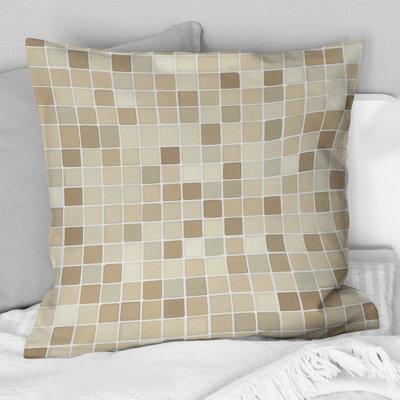 Carreaux de mosaïque moderne gris beige III - Coussin décoratif moderne