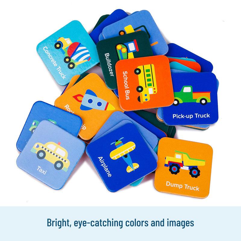 Jeu de mémoire Wildkin - 18 paires éducatives pour tout-petits et préscolaire - Transport 