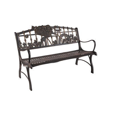 Coryden Vintage Bicycle Cast Iron Garden Bench by Canora Grey