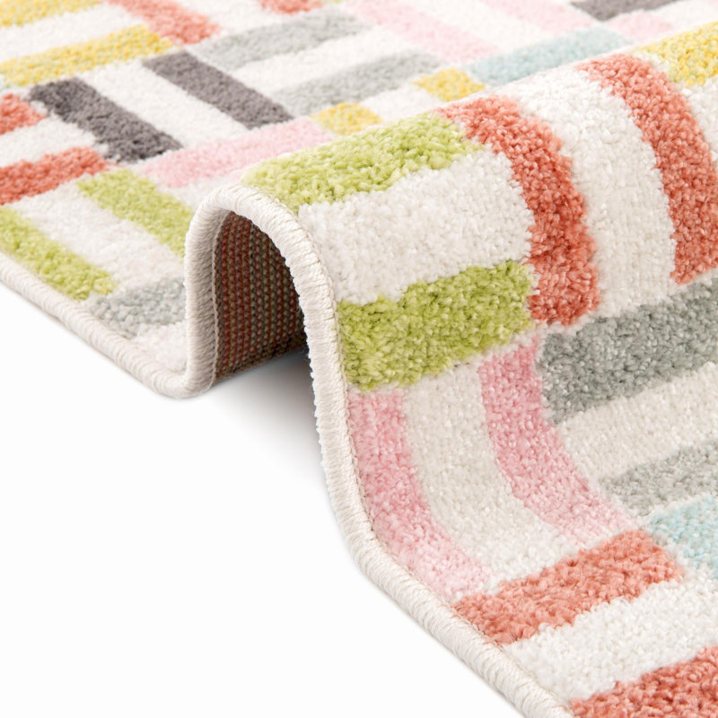 Geometric Power Loom Polypropylene Plastic Rug, Rectangle 2'2" x 2'11"