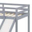 Lit mezzanine simple avec glissade, base de lit mezzanine basse en bois, espace de rangement inférieur-107426426