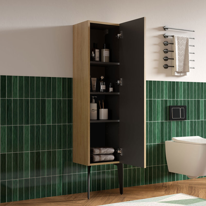 Armoire de rangement de plancher de salle de bain 14 "avec tablettes réglables