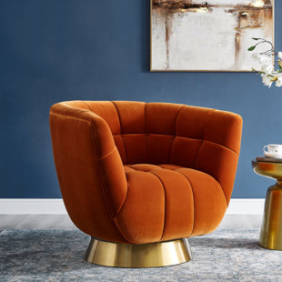 Upholstered Swivel Barrel Chair