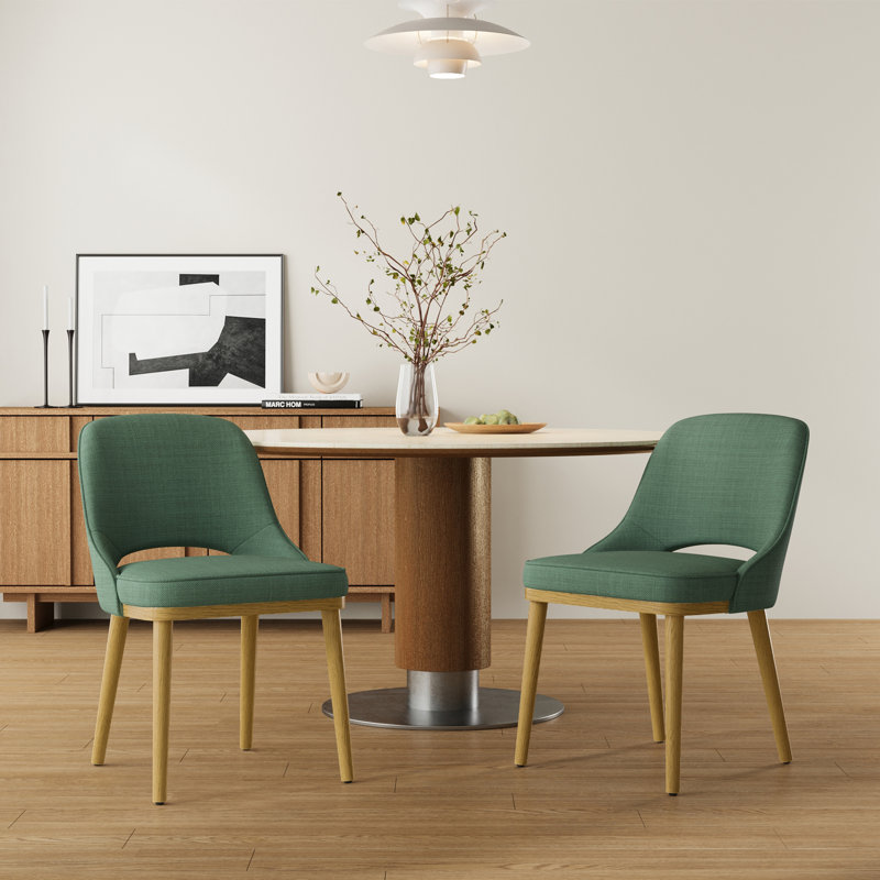 Chaises de salle à manger 19,5 po, Vert, Natural