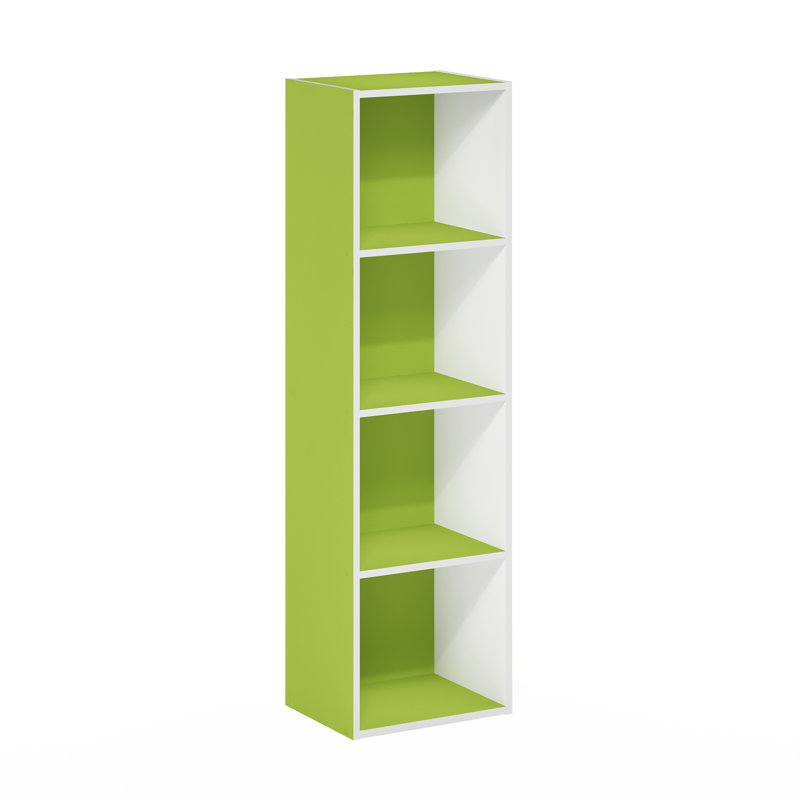 Chakib 4-Tier Open Shelf Bookcase, Green/White