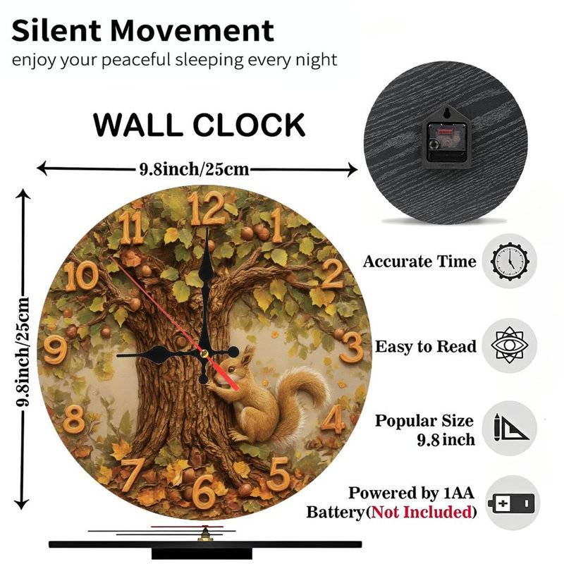 horloge automne écureuil