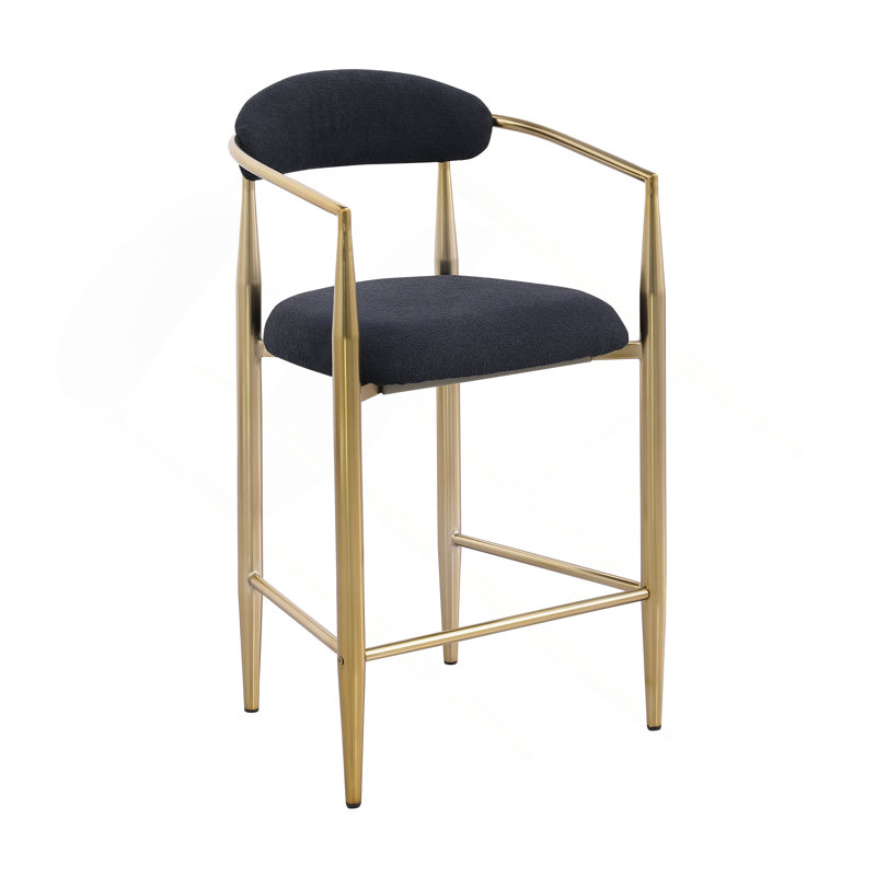 Ensemble de 2 chaises de salle à manger Woker, Doré, Noir