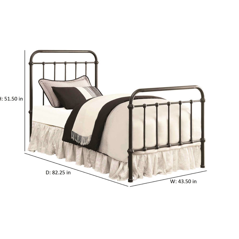 Lit simple en métal bronze foncé foncé - Rehausse l'attrait sophistiqué du décor de la chambre à coucher