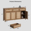 Buffet en rotin l 63 po avec 3 tablettes de rangement réglables Ciauna-1436952887