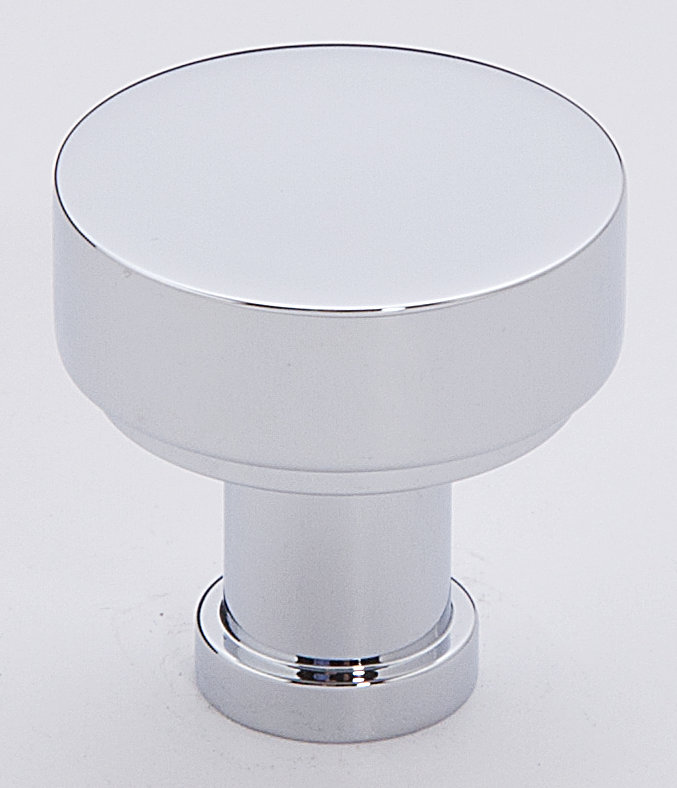 Polished Chrome Modern Mushroom Knob with Mounting Hardware