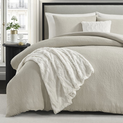 KARL LAGERFELD PARIS Karl Crinkle 5-Piece Comforter Set, Beige