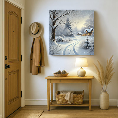 Winter's Glow: Serene Snowscape Canvas Wall Art
