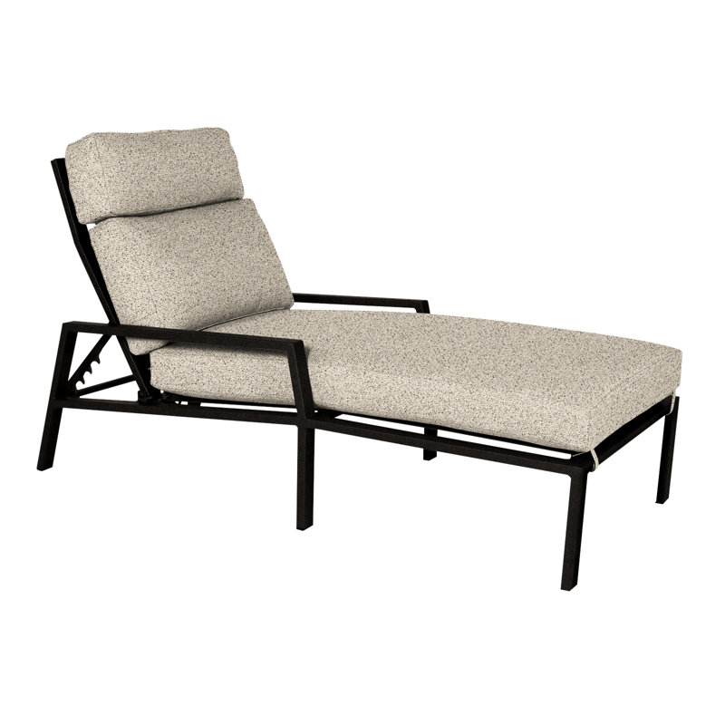 Aris Outdoor Chaise Lounge, Carbon Black, Alcazar Redwood