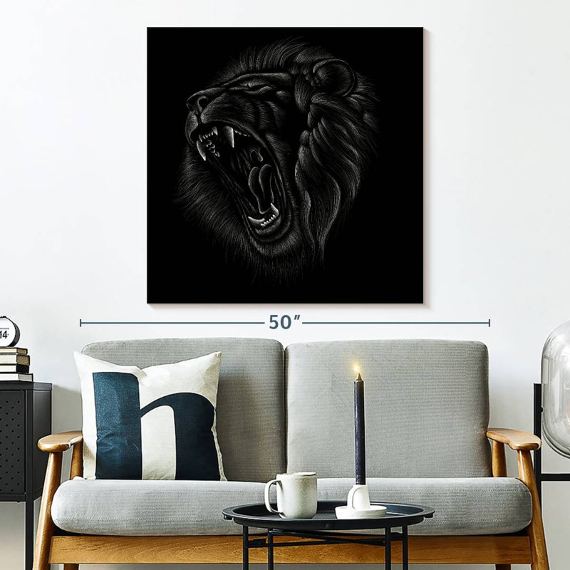 Brampt Angry Lion Head, 33" H x 33" W