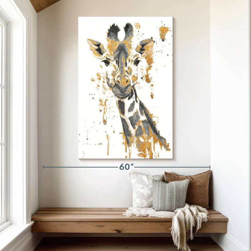 Brampt Gold Water Giraffe, 51" H x 34" W