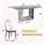 Ensemble de table de salle à manger moderne 63 po pour 4 à 6, table rectangulaire en faux marbre pour la salle à manger et la cuisine-1006082300-1006082288