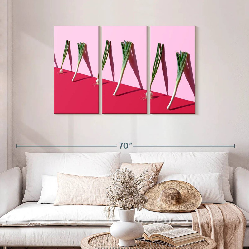 Spring Onions And Leeks Stalks, 28" H x 45" W