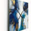Transcendance abstraite en bleu et or III - Peinture abstraite très grandes horloges murales-99637486